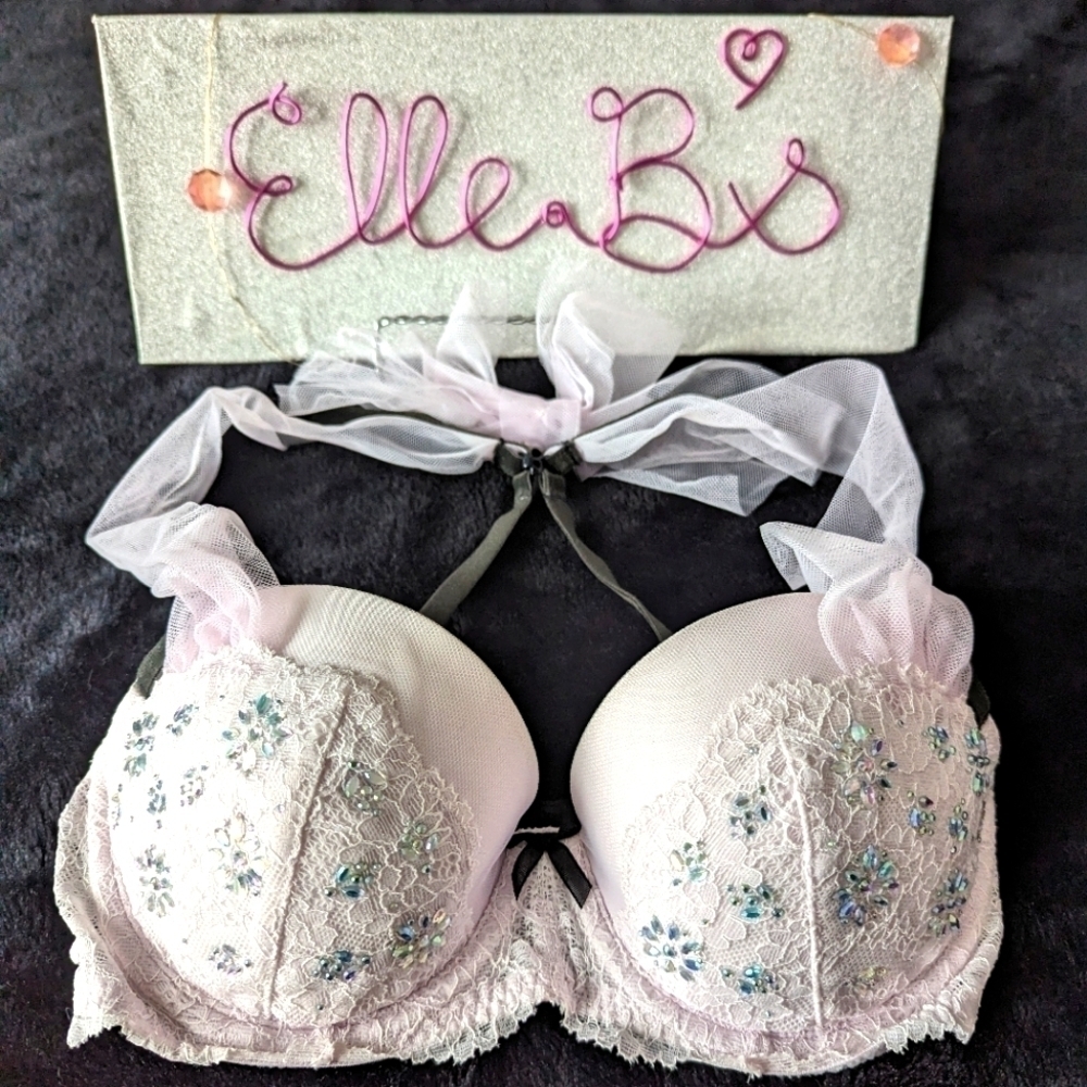 NWOT Victoria's Secret Embellished Dream Angels Lined Demi, Bow Detail Bra 32D